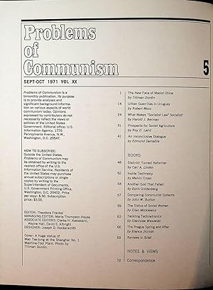 Problems of Communism - September - October 1971 Volume XX