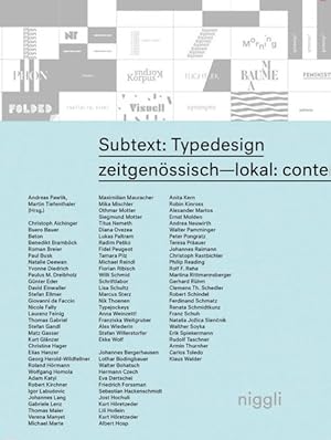 Immagine del venditore per Subtext: Typedesign. zeitgenssisch-lokal: contemporary-austrian. Sprache: Deutsch, Englisch. venduto da A43 Kulturgut