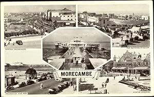 Bild des Verkufers fr Ansichtskarte / Postkarte Morecambe North West England, Central Promenade, Winter Gardens, Bathing Stadium zum Verkauf von akpool GmbH