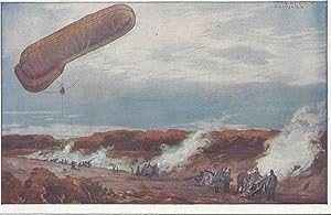 Fesselballon, unsere Artilleriewirkung beobachtend