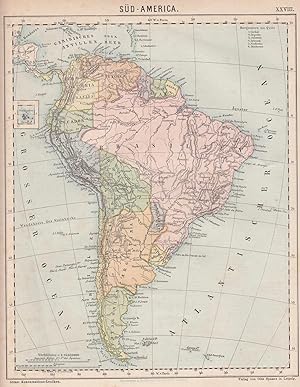 Landkarte Südamerika.