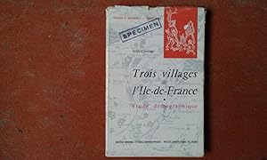 Trois villages d'Ile-de-France au XVIIIe siècle. Etude démographique