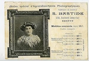 Switzerland Geneva Advertising Postcard Photographer S Bastide 1909