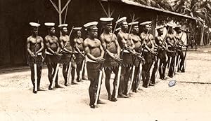 Papua New Guinea Madang Native Police Guard of Honor old Press Photo 1920's