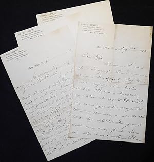 Handwritten letters on stationary of the Hotel Devon in Cape May, N.J., 1894