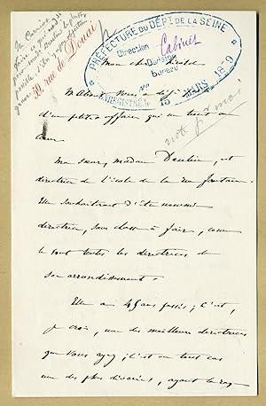 Bild des Verkufers fr Francisque Sarcey (1827-1899) - Lettre autographe signe zum Verkauf von PhP Autographs