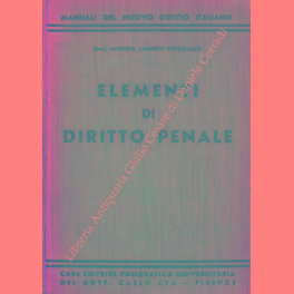 Imagen del vendedor de Elementi di diritto penale a la venta por Libreria Antiquaria Giulio Cesare di Daniele Corradi