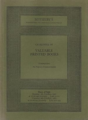 Sotheby catalogue. Valuable Printed Books, comprising illustrated and colour-plate books of the 1...
