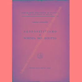 Bild des Verkufers fr Neopositivismo e scienza del diritto zum Verkauf von Libreria Antiquaria Giulio Cesare di Daniele Corradi