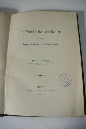 Seller image for Die Krankheiten des Gehirns und seiner Adnexa im Gefolge von Naseneiterungen. for sale by Antiquariat Bookfarm