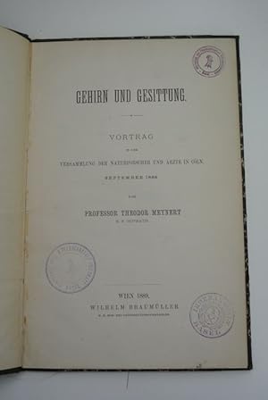 Seller image for Gehirn und Gesittung. Vortrag in der Versammlung der Naturforscher und rzt in Cln. September 1888. for sale by Antiquariat Bookfarm