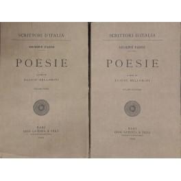 Imagen del vendedor de Poesie. A cura di Egidio Bellorini. Vol. I - Poesie di Ripano Eupilino il giorno e le odi; Vol. II - Opre drammatiche, sonetti e poesie varie a la venta por Libreria Antiquaria Giulio Cesare di Daniele Corradi