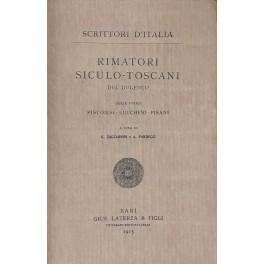 Bild des Verkufers fr Rimatori siculo-toscani del Dugento. Serie prima: Pistoiesi, Lucchesi, Pisani zum Verkauf von Libreria Antiquaria Giulio Cesare di Daniele Corradi