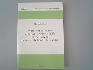 Seller image for Wertvernderungen einer Aktiengesellschaft bei Auflsung des ordentlichen Gterstandes for sale by Antiquariat Bookfarm