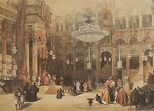 David Roberts Church Of The Holy Sepulchre Jerusalem Victorian Painting Postcard