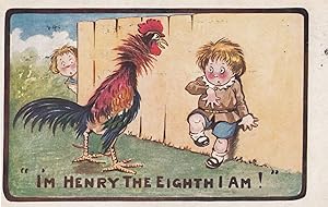 I Am Henry The Eighth I Am Costume Antique Comic Hen Birds Postcard
