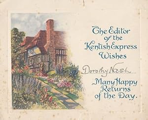 Birthday Greetings from the Kentish Express Antique Kent Ephemera