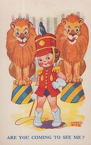 Seller image for Lady Lion Tamer Are You Coming To The Circus Cute Old Postcard for sale by Postcard Finder