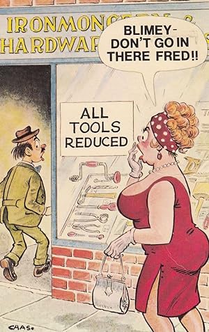Ironmongers Risque 1970s Comic Humour Postcard