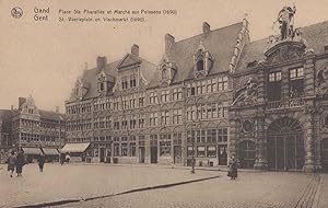 Gand Poissons March Aux Antique Belgium Postcard