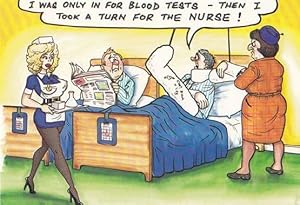 Took A Turn For The Worse Nurse Beats Man Hospital Sling Comic Humour Postcard