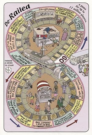 Bild des Verkufers fr British Tourist On Public Transport Monopoly Style Game Comic Humour Postcard zum Verkauf von Postcard Finder