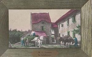 Limbourg, Belgium Horses Horse & Cart Hay Men Farming Nakken Vintage Postcard