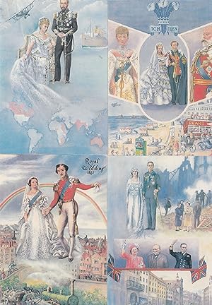 Victorian Royal Wedding 1840 King Prince Albert Denmark 4x Postcard s