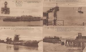 Zeebrugge Port Harbour 4x Antique Belgium Shipping Ship Postcard s