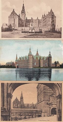 Frederiksborg Slot Slotsgaarden Kronborg Denmark 3x Postcard