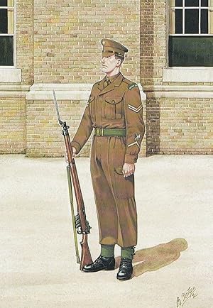 Lance Corporal Irish Guard in London 1956 Military Uniform Postcard