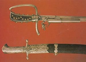 Polish Sabre Karabelo French Flintlock Hunting Knife Sword Prague Museum Postcard