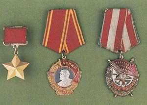 1930 Lenin Order Gold Star Badge Medal Soviet Union Hero Museum Postcard