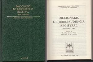 Imagen del vendedor de DICCIONARIO DE JURISPRUDENCIA REGISTRAL - AOS 1967-1987. a la venta por Librera Raimundo