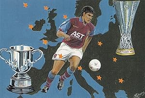 Aston Villa European Football Club 1990s Cup Painting Artist Postcard