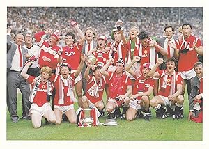 Manchester United FC Winning The FA Cup in 1985 Postcard