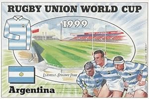 Argentina Llanelli Sradey Park Rugby World Cup Stadium Uniform Postcard