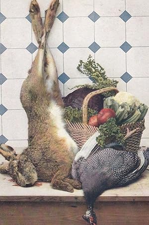 Butcher ed Rabbit Bird Fox Hunting Antique Corpse 1910 Postcard