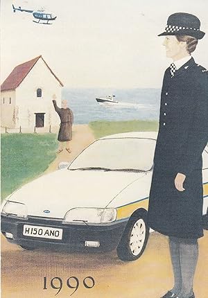 Essex Police Chelmsford 1990 Missing Car Number Plate Policewoman Bradwell On Sea Postcard