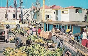 Careenage Banana Boats Carts Bridgetown Rediffusion Barbados Postcard