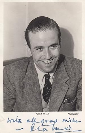 Peter West 1950s BBC Radio Cricket & Sports Commentator Hand Signed Photo