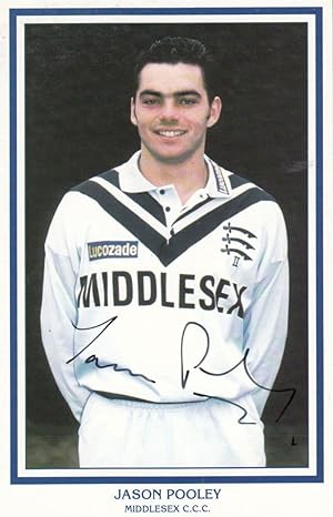 Jason Pooley Middlesex Cricket Club Hand Signed Card Photo Postcard