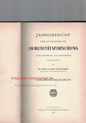 Bild des Verkufers fr Jahresberich ber die Ergebnisse der Immunittsforschung I. Band: Bericht ber das Jahr 1905, zum Verkauf von Antiquariat Kastanienhof