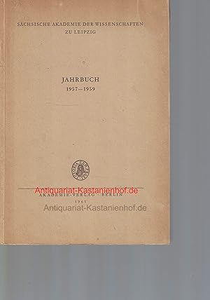 Bild des Verkufers fr Schsische Akademie der Wissenschaften zu Leipzig,Jahrbuch 1957 - 1959 zum Verkauf von Antiquariat Kastanienhof