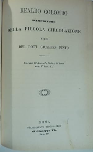 Seller image for Realdo Colombo scuopritore della piccola circolazione. Studj for sale by Coenobium Libreria antiquaria