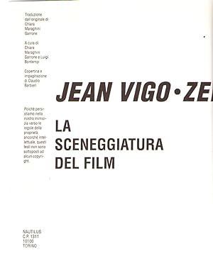 Jean Vigo Zero in Condotta La Sceneggiatura Del Film Seguito Da Breve Viaggio Nelle Immagini Di U...