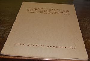 Imagen del vendedor de Antiquit�ten Silber Schmuck Zinn M�bel Ostasiatica Uhren Plastiken Graphik alte Gem�lde aus deutschem Privatbesitz u.a.B. Katalog zur Versteigerung 28. und 29. Mai 1929 a la venta por Rieger Versandantiquariat