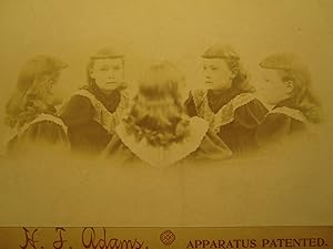 ANTIQUE VICTORIAN TRICK PHOTOGRAPHY ANGEL GIRL GAMBLING LOOK CABINET CARD PHOTO