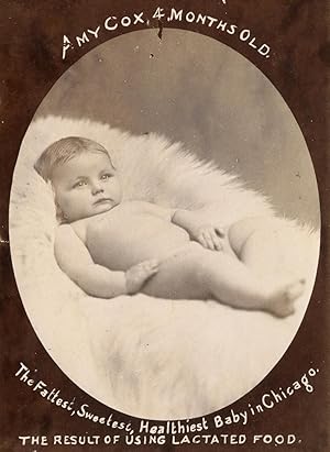 VICTORIAN CHICAGO DAIRY MILK ADVERTISING BURLINGTON VT BABY GIRL CABINET PHOTO