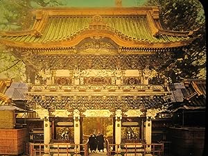 ANTIQUE CHINESE TEMPLE CHINA CANADIAN PACIFIC RR COLOR MAGIC LANTERN SLIDE PHOTO